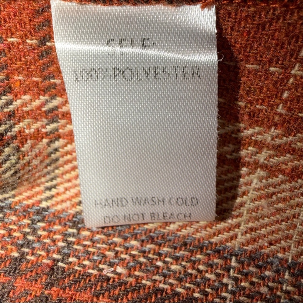 Easel Rust Plaid Button-Up Shacket Size Medium - Picture 4 of 5